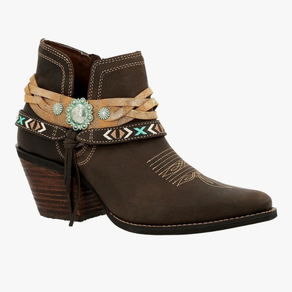 STUNNING DURANGO CRUSH LEATHER ANKLE BOOTIE